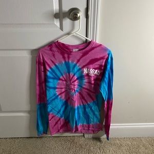Pink and blue tie-dye shirt Long sleeve